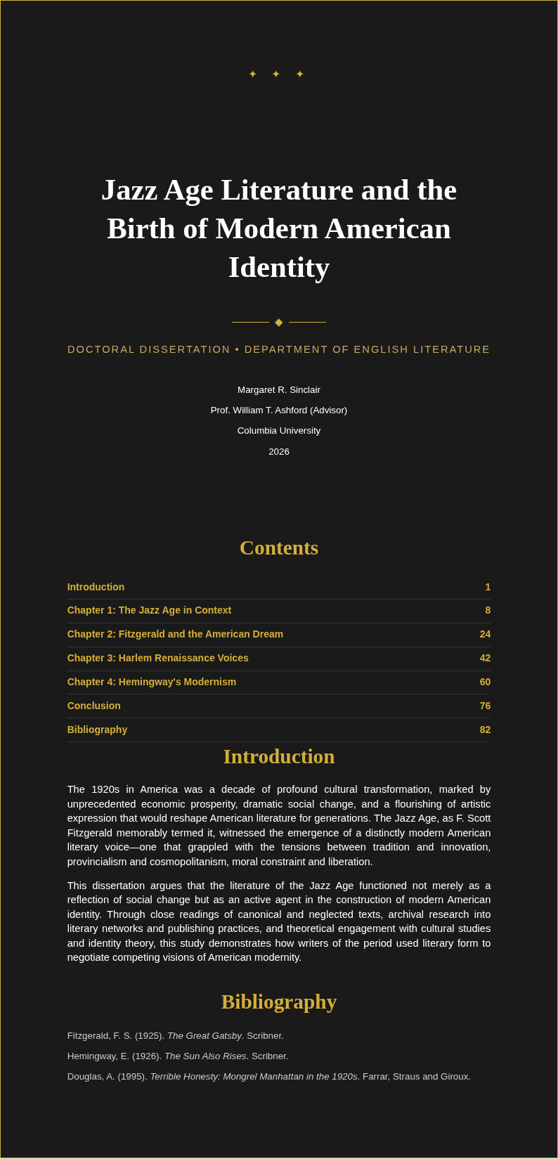 Art deco elegant thesis